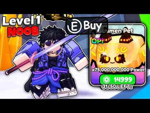 Starting as Noob with STRONGEST PET in Pull A Sword Roblox...